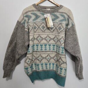 NWT Alafoss Iceland Icewool Nordic Wool Sweater Sz L 44-46 Vintage Ski Oversized